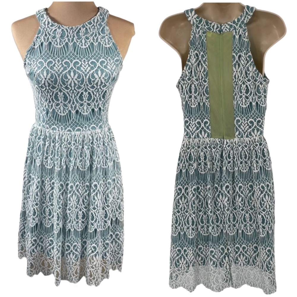 Altar’d State Boho Sleeveless Fit Flare Crochet Halter Medium